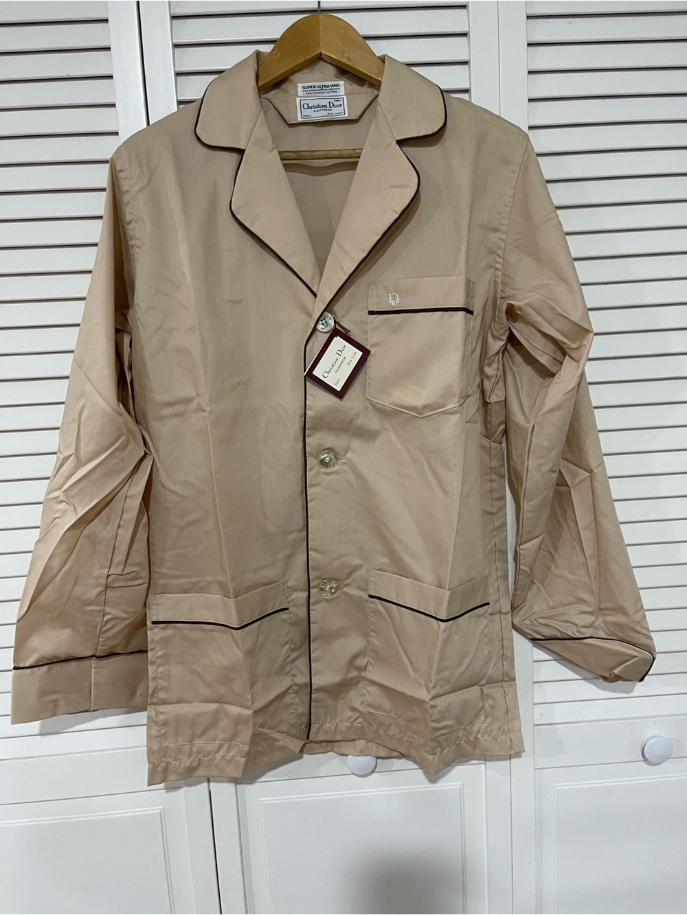Dior Men's Beige Contrast-Trim